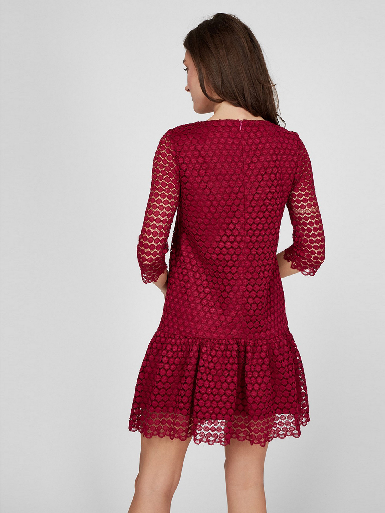 Платье мини Sassofono модель A201-SC-9281, Бордовий Фото