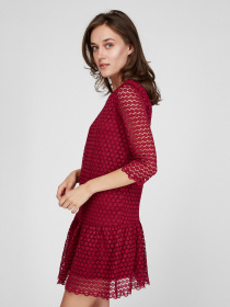 Платье мини Sassofono модель A201-SC-9281, Бордовий Фото