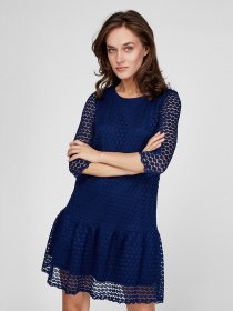 Платье мини Sassofono модель A201-SC-9281, Синій Платье мини Sassofono модель A201-SC-9281, Синій Фото