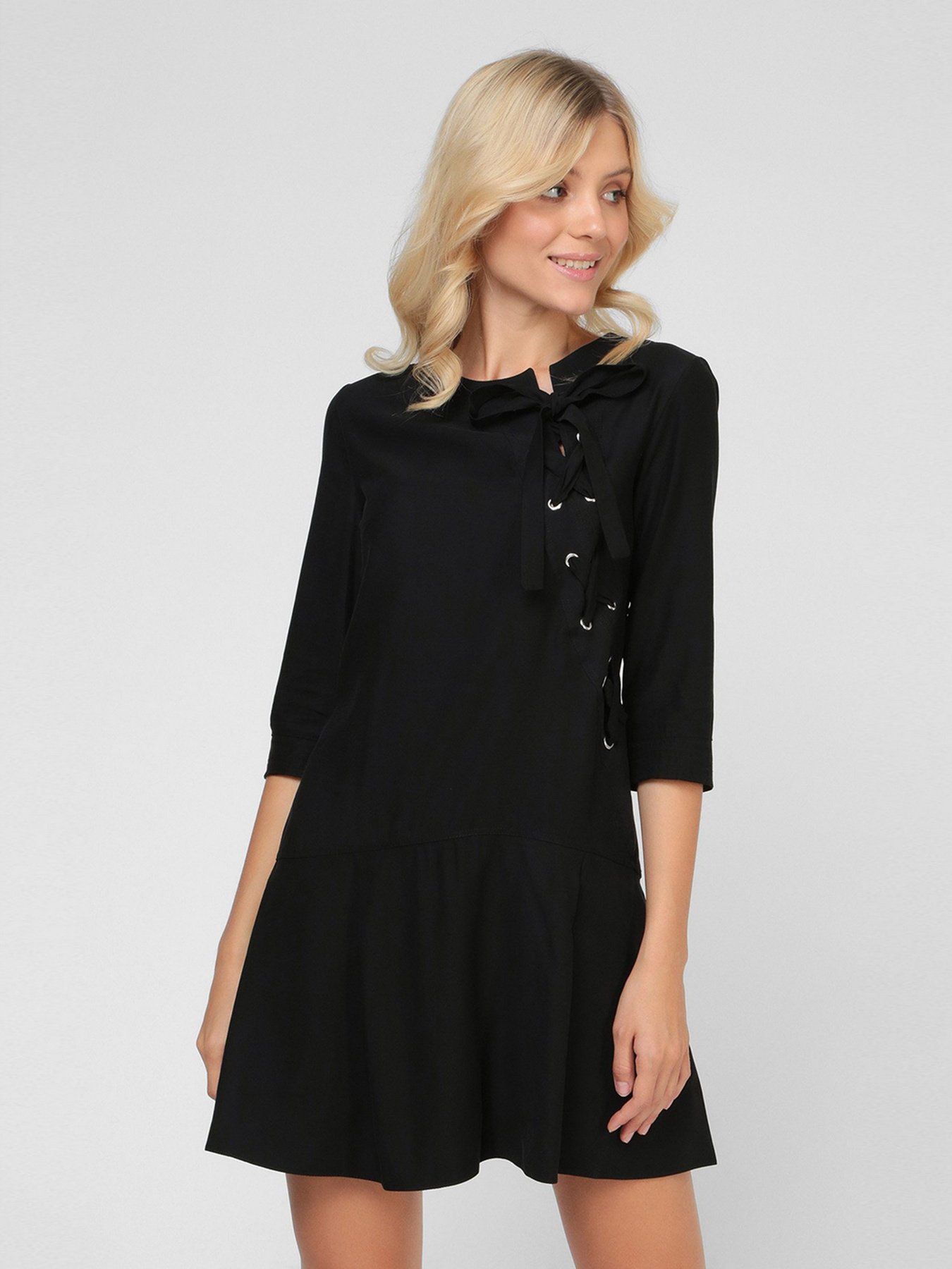 Платье мини Sassofono модель A191-SC-9187, ЧОРНИЙ Фото