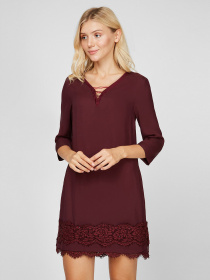 Платье мини Sassofono модель A191-SF-119171-1, БОРДОВИЙ Фото