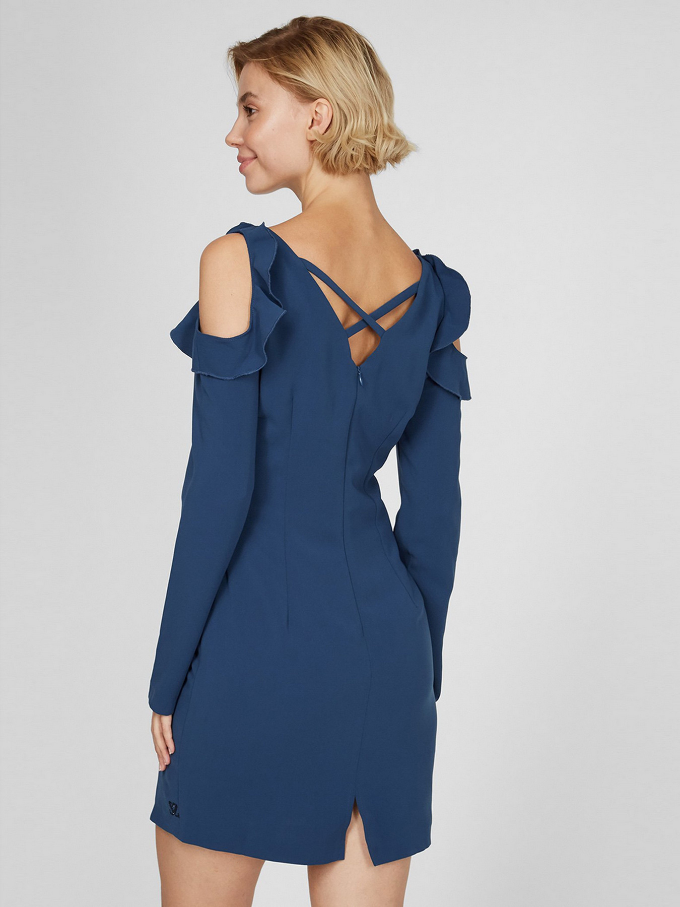 Платье мини Sassofono модель A191-SF-152171-1, СИНІЙ Платье мини Sassofono модель A191-SF-152171-1, СИНІЙ Фото