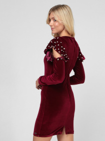 Платье мини Sassofono модель A191-SF-161171, БОРДОВИЙ Фото