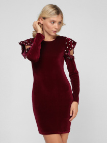 Платье мини Sassofono модель A191-SF-161171, БОРДОВИЙ Фото