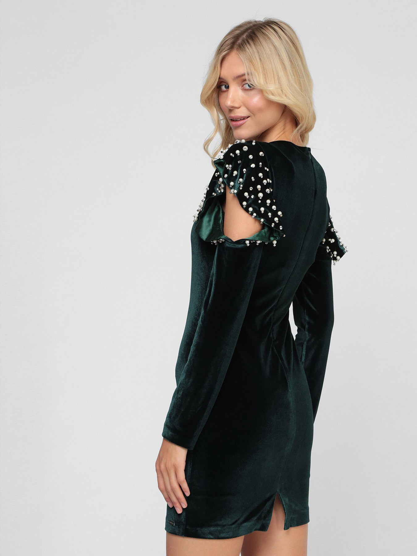 Платье мини Sassofono модель A191-SF-161171, ЗЕЛЕНИЙ Фото