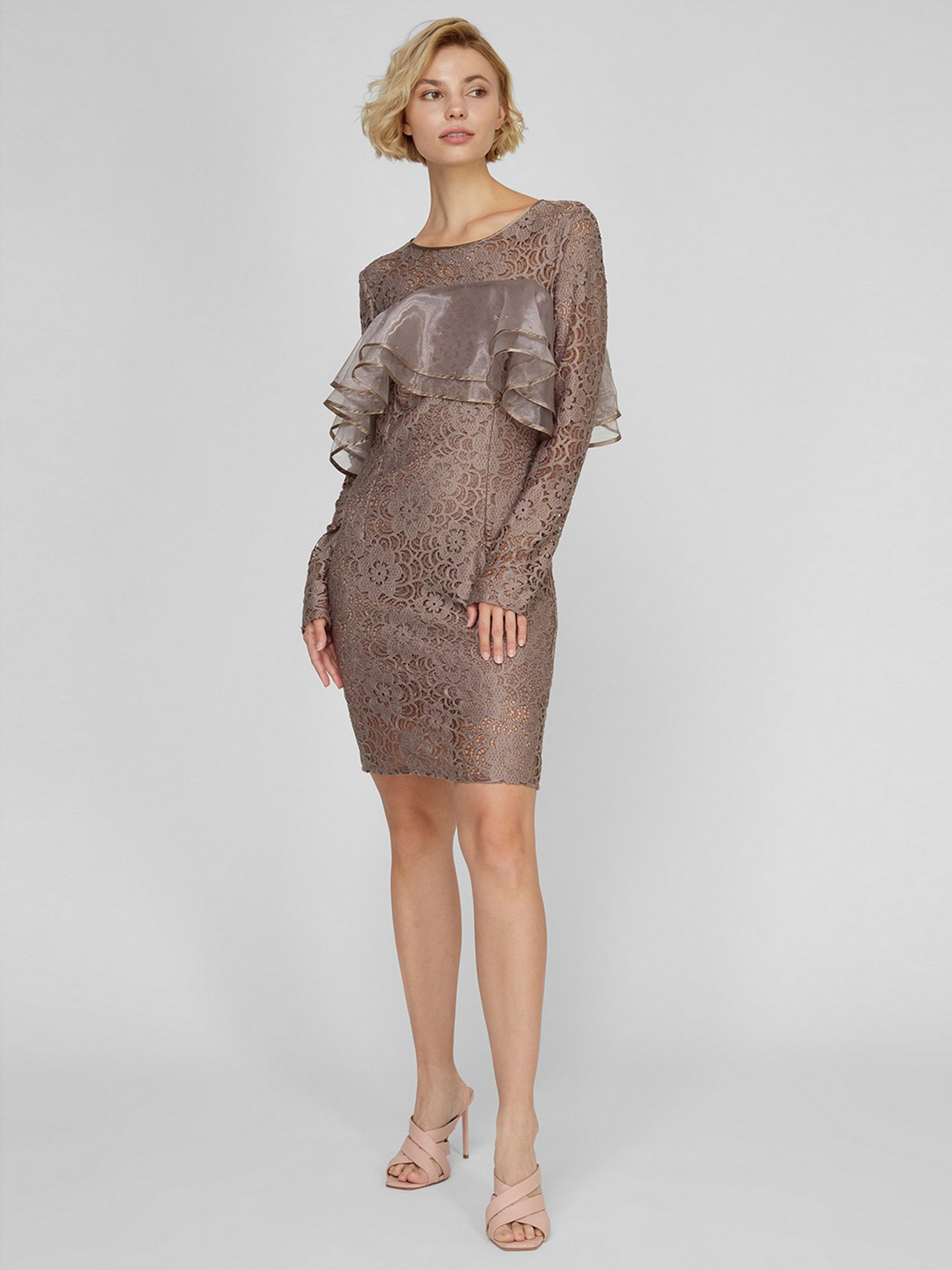 Платье мини Sassofono модель A191-SF-163171, НОРКОВИЙ Фото