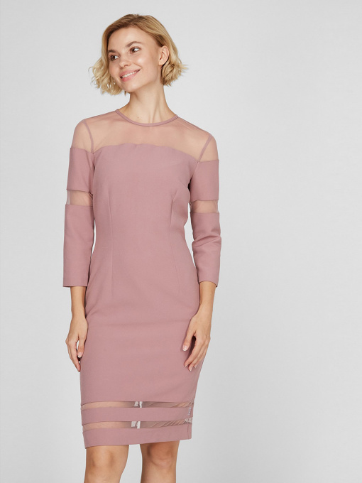 Платье миди Sassofono модель A191-SF-171171, ЛАВАНДОВИЙ Фото