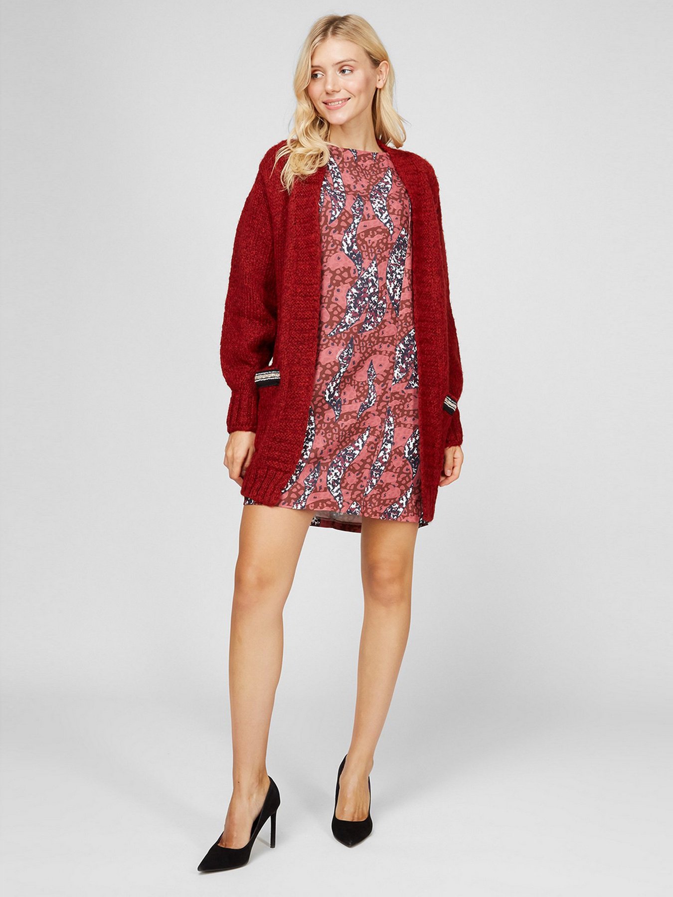 Платье мини Sassofono модель A191-SF-232172, БОРДОВИЙ Фото