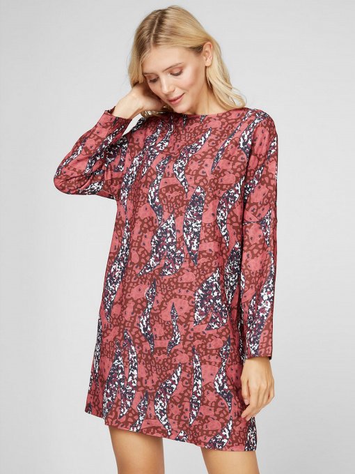 Сукня міні Sassofono модель A191-SF-232172, БОРДОВИЙ Фото