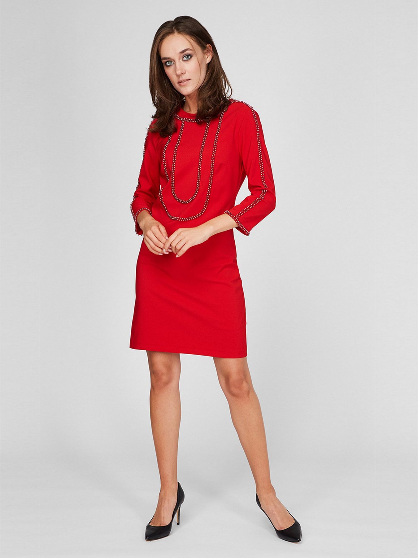 Платье мини Sassofono модель A201-SC-4259, ЧЕРВОНИЙ Фото