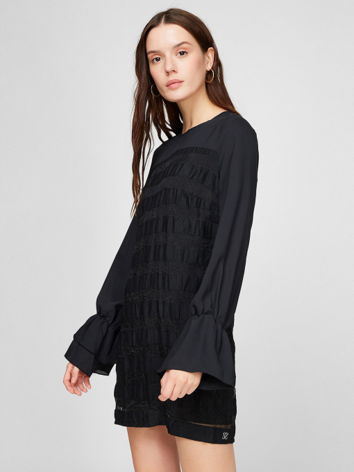 Платье мини Sassofono модель A191-SF-364171, ЧОРНИЙ Фото