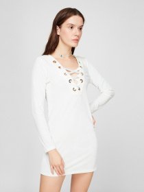 Платье мини Sassofono модель A191-SF-389171, МОЛОЧНИЙ Фото