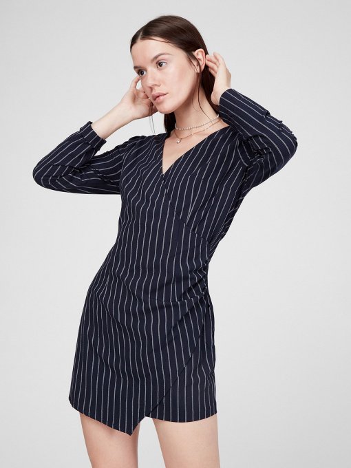 Платье мини Sassofono модель A191-SF-398171, СИНІЙ-БІЛИЙ Фото