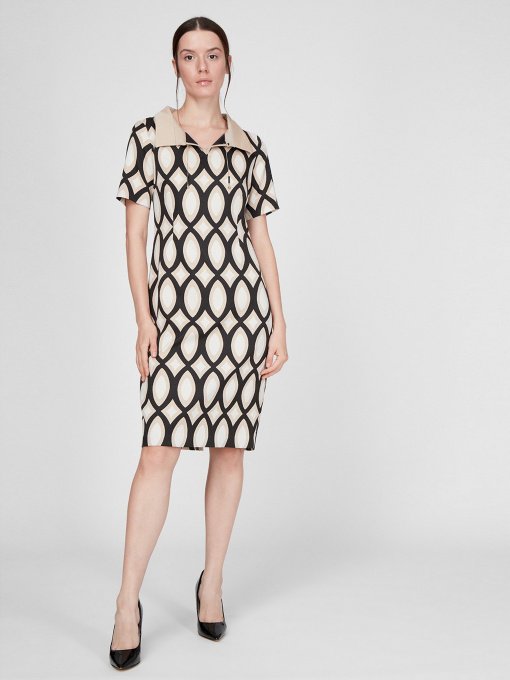 Платье миди Sassofono модель A191-SF-507245, БЕЖЕВИЙ Фото