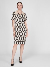 Платье миди Sassofono модель A191-SF-507245, БЕЖЕВИЙ Фото