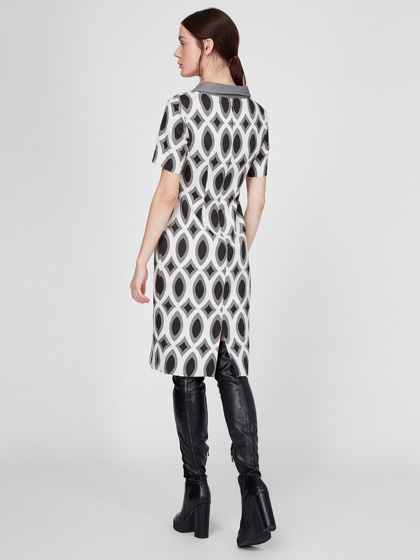 Платье миди Sassofono модель A191-SF-507245, СІРИЙ Фото