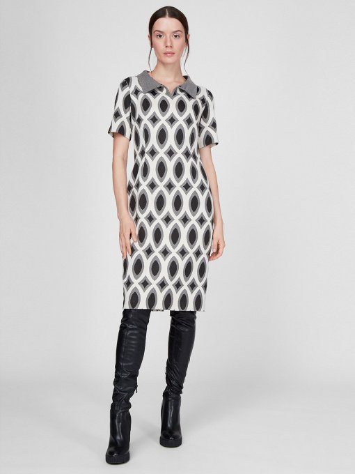 Платье миди Sassofono модель A191-SF-507245, СІРИЙ Фото