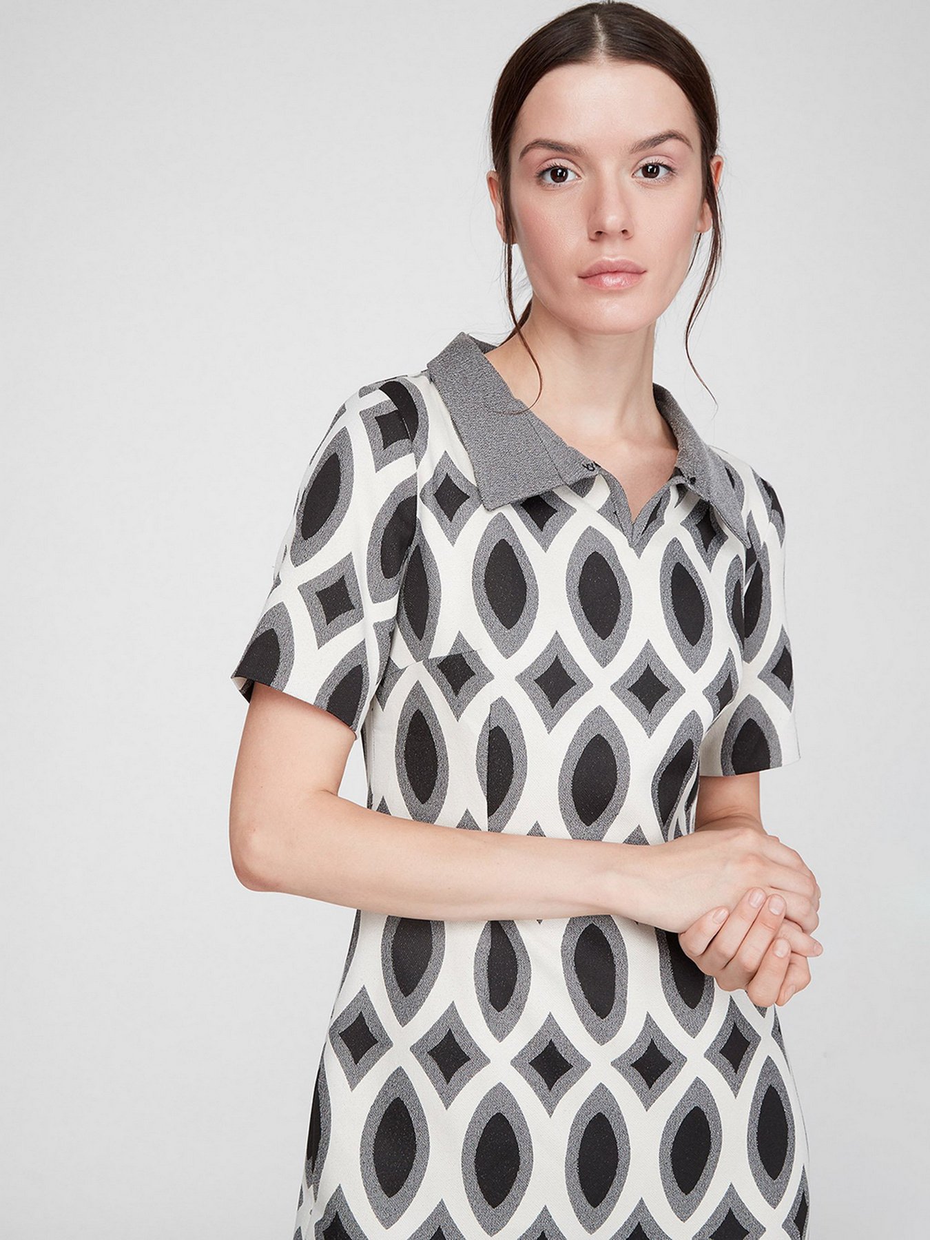 Платье миди Sassofono модель A191-SF-507245, СІРИЙ Фото