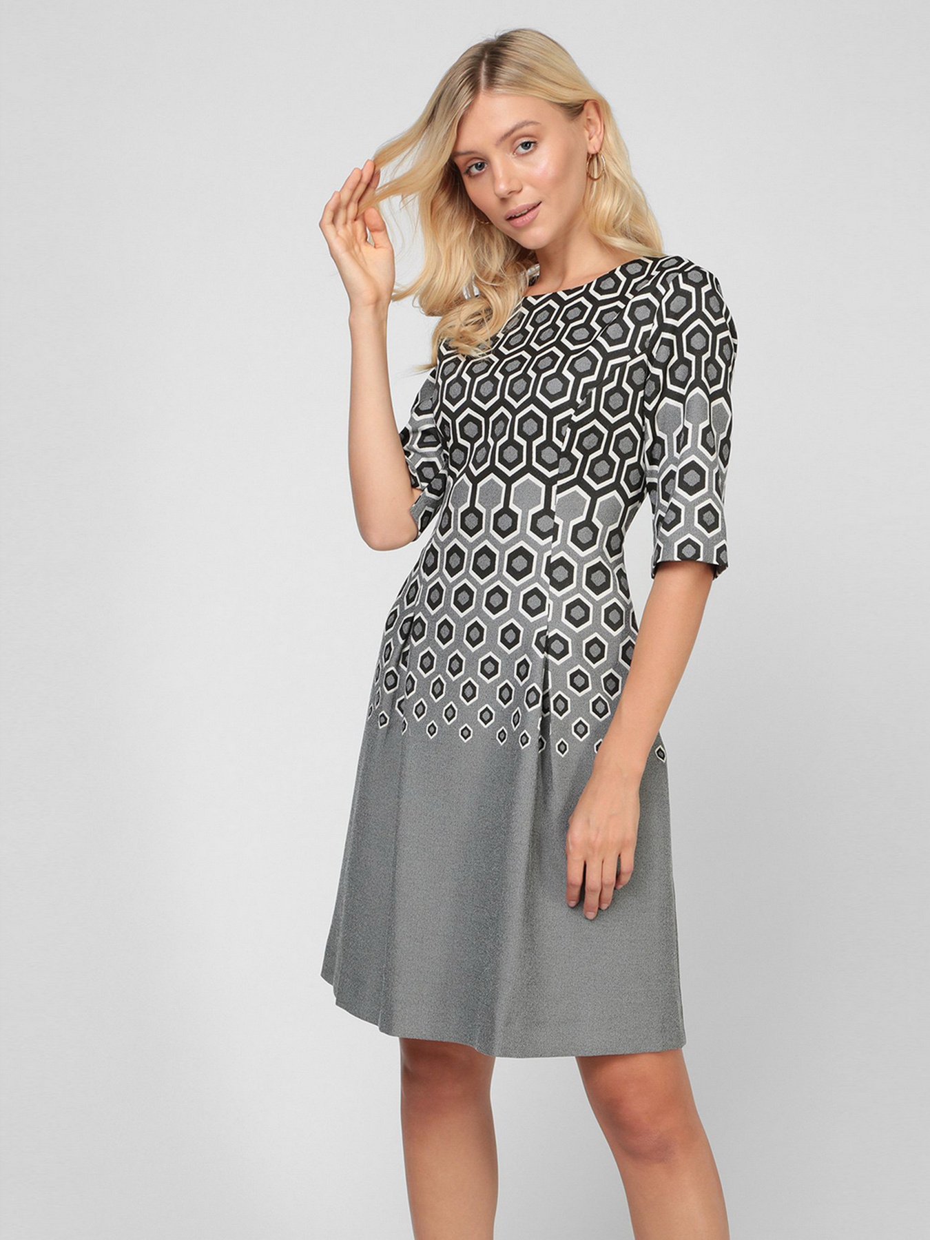 Платье мини Sassofono модель A191-SF-507290, СІРИЙ Фото