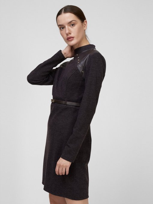 Платье мини Sassofono модель A201-SC-13015, АНТРАЦИТ Фото