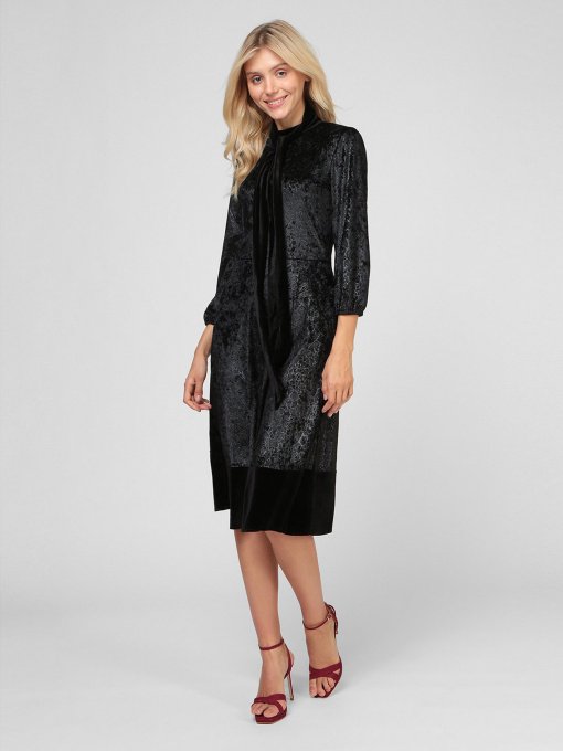 Платье миди Sassofono модель A201-SC-17085, ЧОРНИЙ Фото