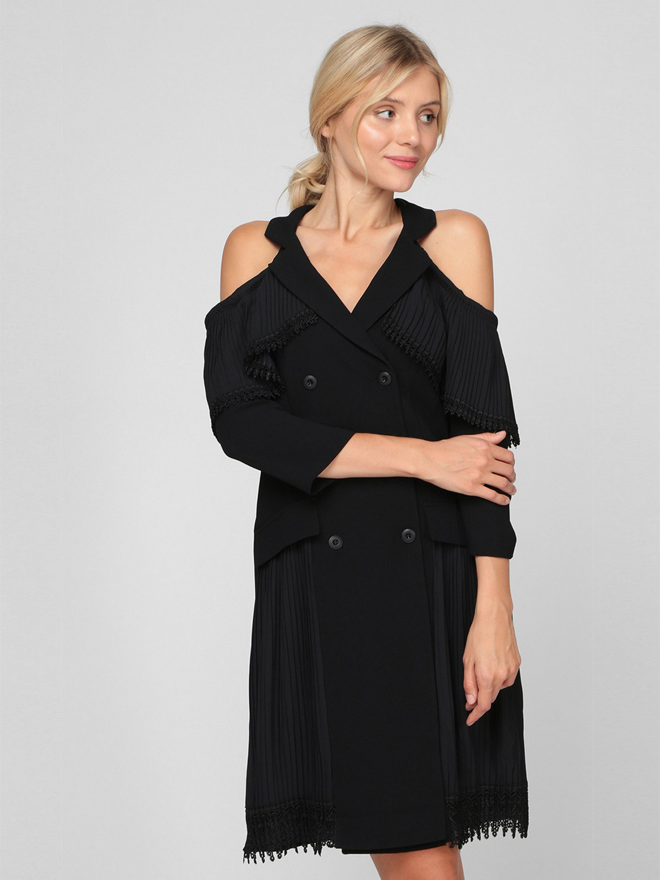 Платье мини Sassofono модель A201-SF-254171, ЧОРНИЙ Фото