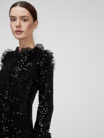 Платье миди Sassofono модель A201-SC-17093, ЧОРНИЙ Фото