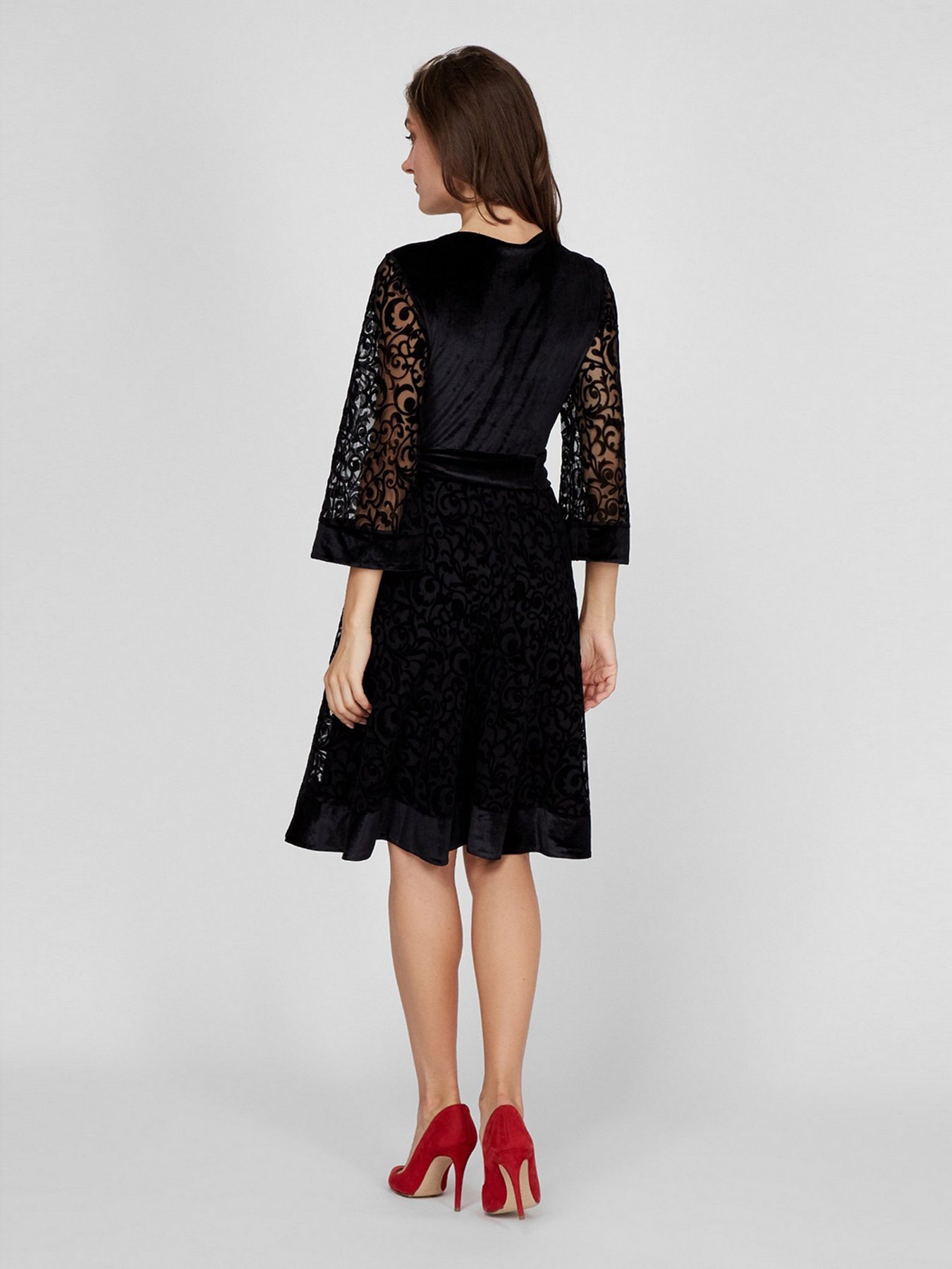 Платье миди Sassofono модель A201-SC-17103, ЧОРНИЙ Фото