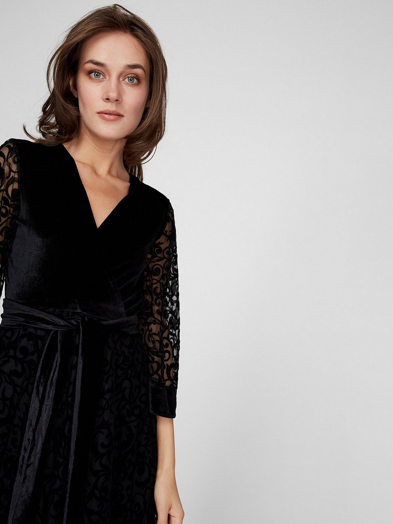 Платье миди Sassofono модель A201-SC-17103, ЧОРНИЙ Фото