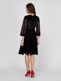 Платье миди Sassofono модель A201-SC-17103, ЧОРНИЙ Фото
