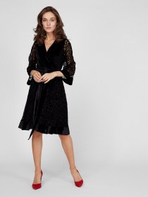 Платье миди Sassofono модель A201-SC-17103, ЧОРНИЙ Фото