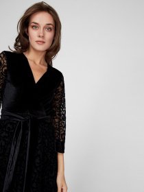 Сукня міді Sassofono модель A201-SC-17103, ЧОРНИЙ Фото