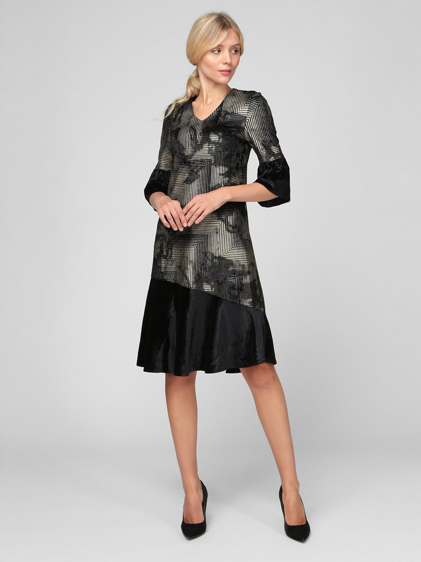 Платье миди Sassofono модель A201-SC-17109, ЗОЛОТИЙ Фото