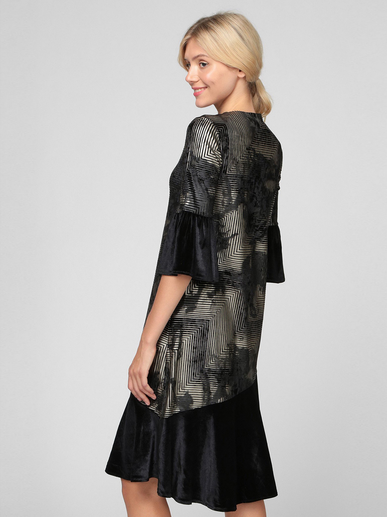 Сукня міді Sassofono модель A201-SC-17109, ЗОЛОТИЙ Фото