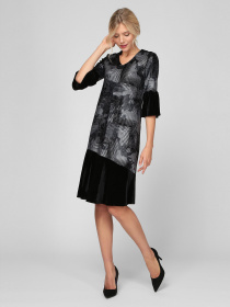 Платье миди Sassofono модель A201-SC-17109, СРІБНИЙ Фото