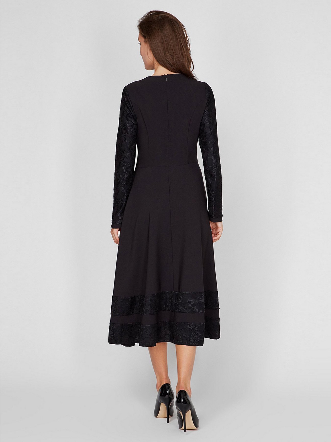 Платье миди Sassofono модель A201-SC-18069, ЧОРНИЙ Фото
