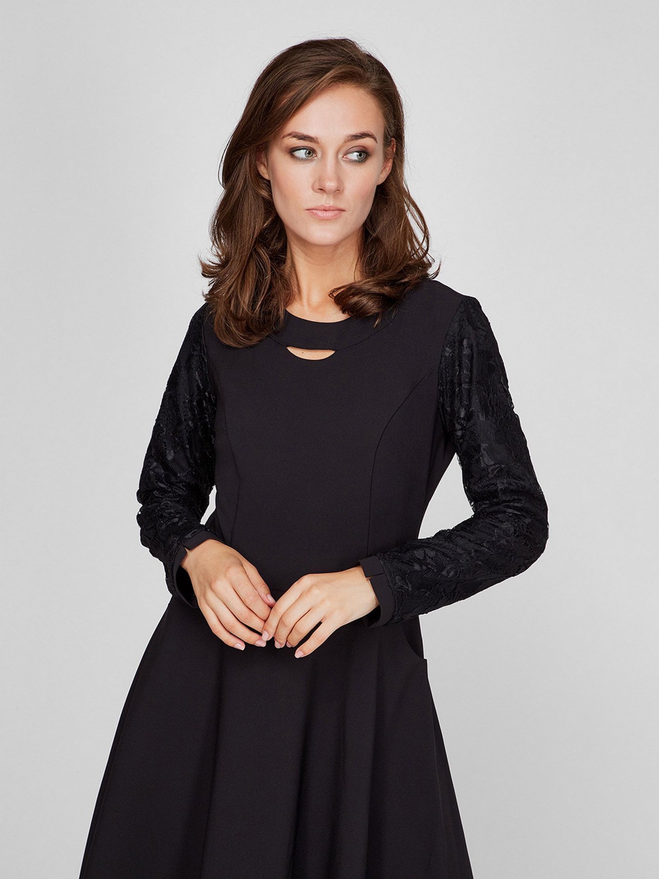 Платье миди Sassofono модель A201-SC-18069, ЧОРНИЙ Фото