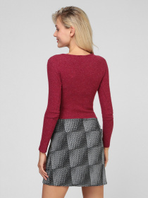 Платье мини Sassofono модель A201-SC-1817, БОРДОВИЙ Фото