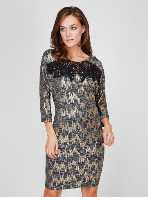 Платья Sassofono модель A201-SC-19222, ЗОЛОТИЙ Фото