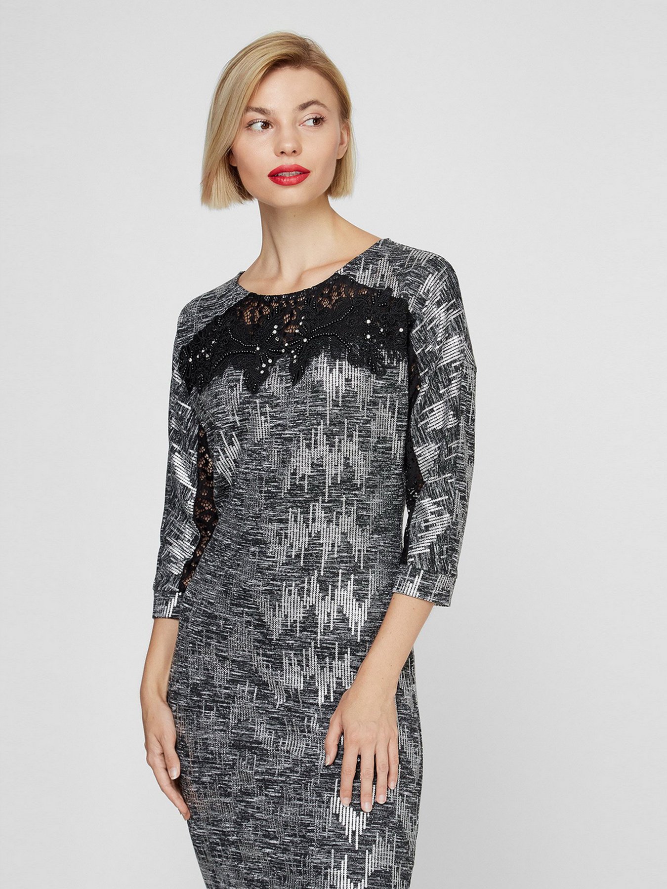 Сукня міні Sassofono модель A201-SC-19222, СРІБНИЙ Фото