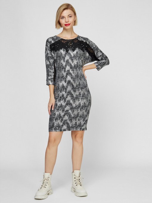 Платье мини Sassofono модель A201-SC-19222, СРІБНИЙ Фото