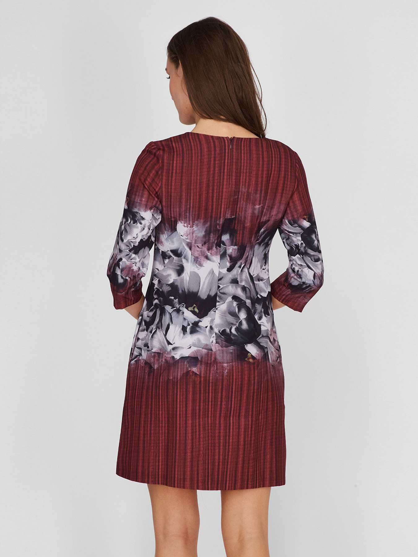 Платье мини Sassofono модель A201-SC-19239, БОРДОВИЙ Фото