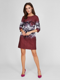 Платье мини Sassofono модель A201-SC-19239, БОРДОВИЙ Фото