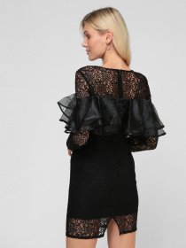 Платье мини Sassofono модель A191-SF-163171, ЧОРНИЙ-1 Платье мини Sassofono модель A191-SF-163171, ЧОРНИЙ-1 Фото