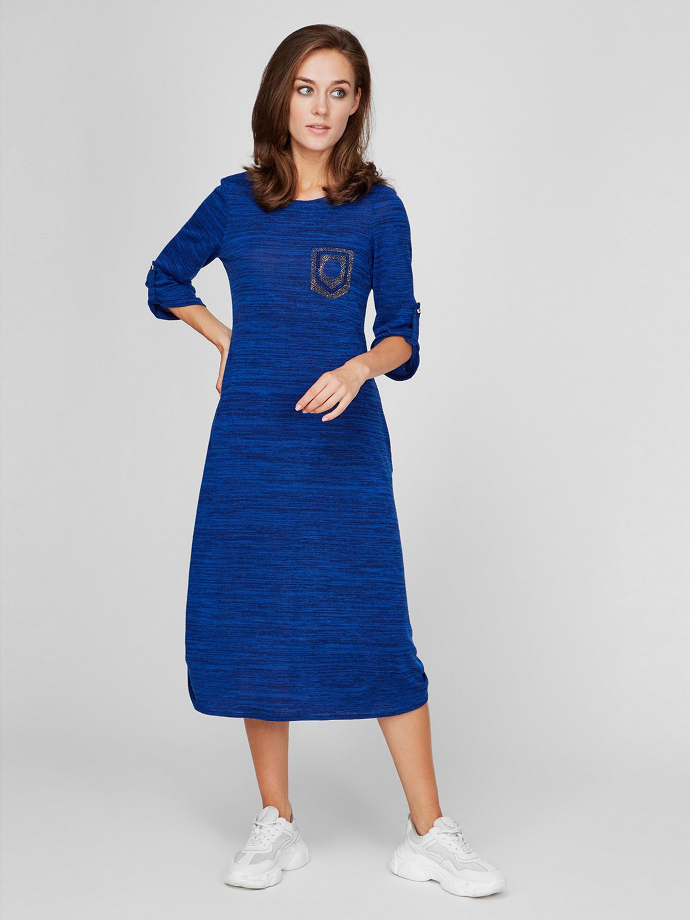 Платье миди Sassofono модель A201-SC-2132, ЕЛЕКТРИК Платье миди Sassofono модель A201-SC-2132, ЕЛЕКТРИК Фото