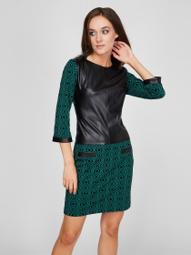 Платье мини Sassofono модель A201-SC-2238, ЗЕЛЕНИЙ Фото