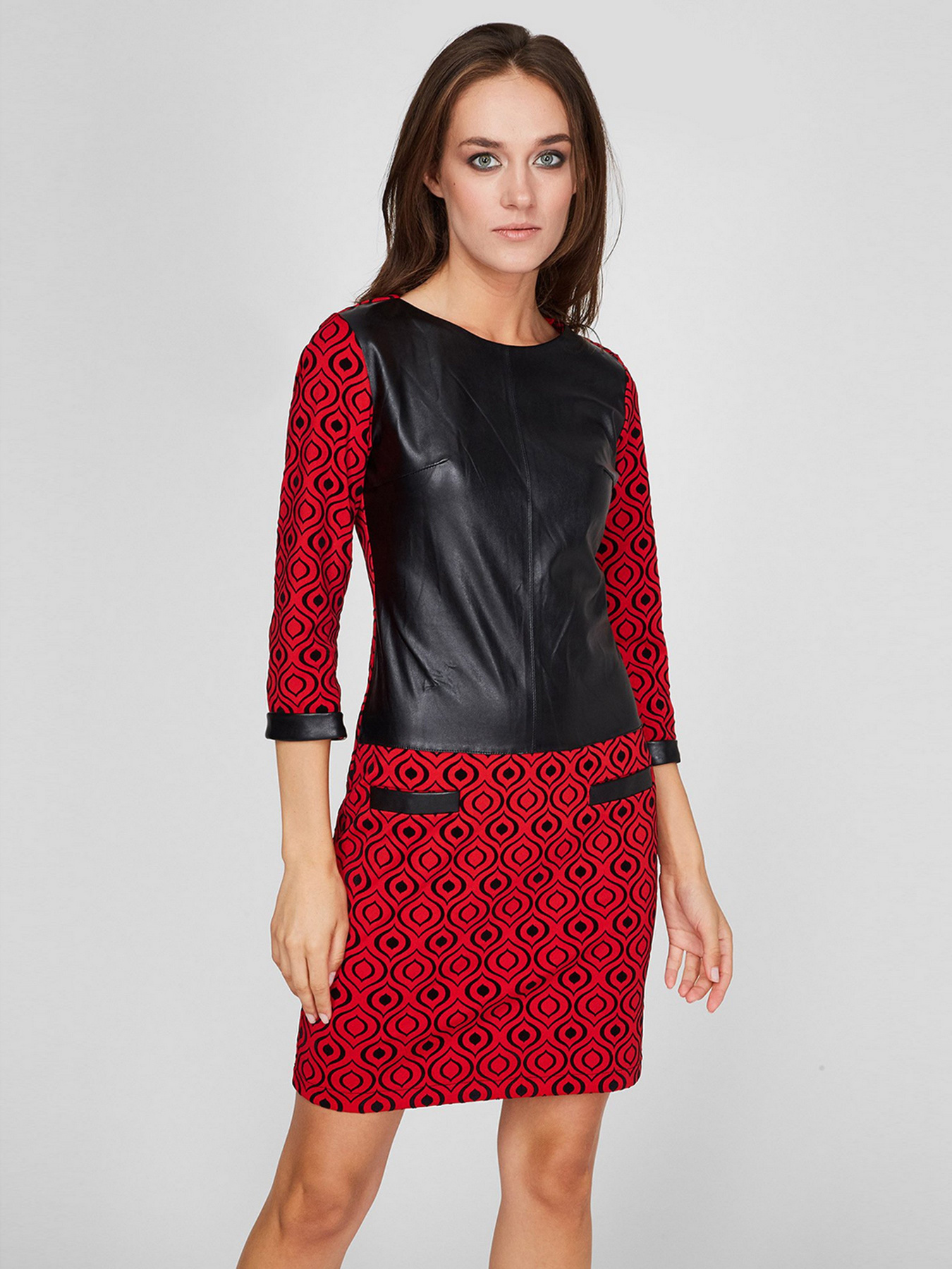 Платье мини Sassofono модель A201-SC-2238, ЧЕРВОНИЙ Фото