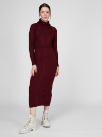 Платье миди Sassofono модель A201-SC-27602, БОРДОВИЙ Фото
