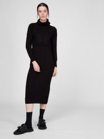 Платье миди Sassofono модель A201-SC-27602, ЧОРНИЙ Фото