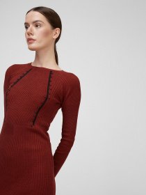 Платья Sassofono модель A201-SC-27621, БОРДОВИЙ Фото